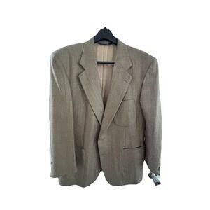 Burberry Mens 44R Herringbone Sport Coat Wool  Jacket Academia Office Casual